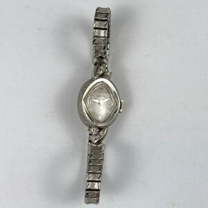 Vintage Hamilton 10K Solid Gold Ladies Watch Diamond Accents Cocktail Running